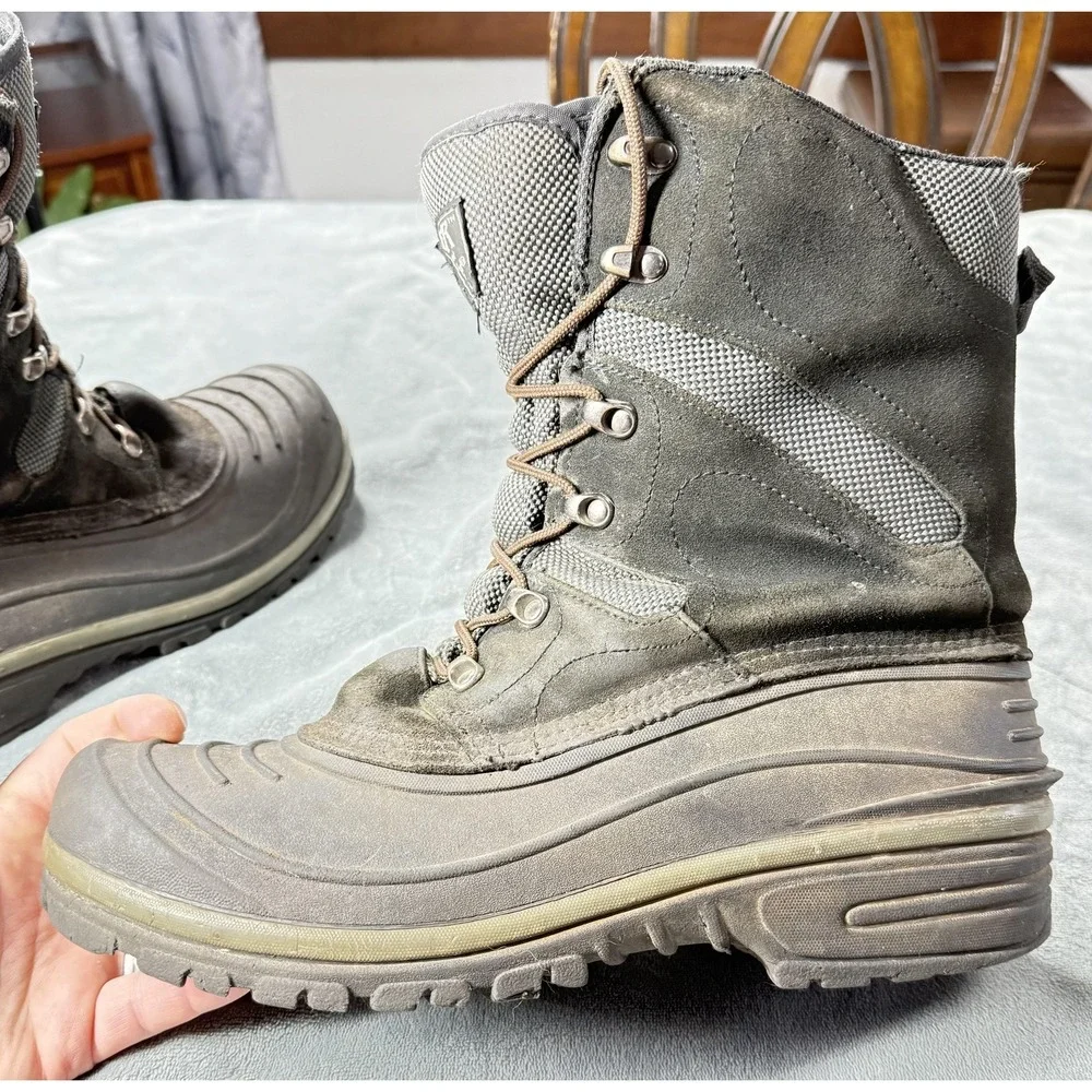 Ranger Thermolite Boots Mens Size 9 Gray Insulated Winter Snow Rubber Outdoor